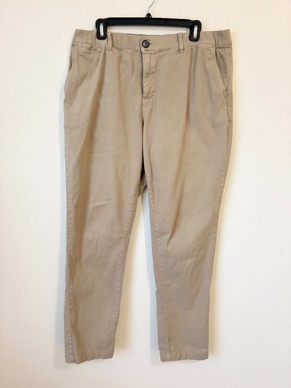 Cove Pants Mens 36 32 Tan Khaki Elastic Comfort Stretch Waist Tapered Casual